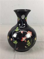 Fenton Vase - Signed Seth Fenton Black Glass