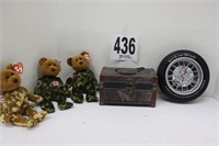 Ty Military Bears, Clock & Miscellaneous