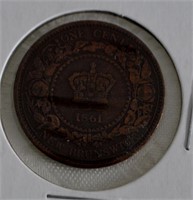 1861 New Brunswick Penny .01c