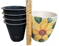 Farval Sunflower Ceramic Planter