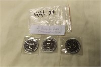 3 X $ GEORGE W. BUSH COMMEMORATIVE COINS