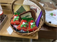 HOLIDAY ITEMS IN WICKER BASKET