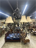 LARGE 6 LIGHT HANGING LIGHT FIXTURE