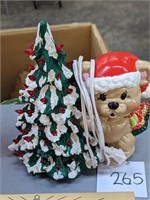 Ceramic Christmas Tree and Bear