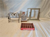 Vintage Eagle Brush Holder and Other Collectibles