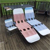 Lot of 3 outdoor chairs