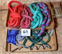 4 USED LEAD ROPES - DOG CABLE TIE - LEASHES