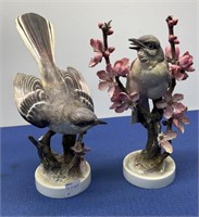 Pair of Royal  Worcester Mockingbirds  Bone China