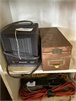 Electric Heater & Wood Box