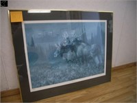 Framed moose print 28.5" x 35"