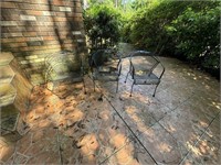 FIVE METAL PATIO CHAIRS