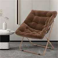 Monibloom Foldable Lounge Chair Comfy Faux Fur