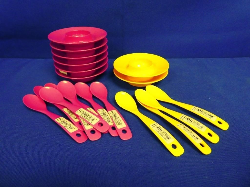 Plastic Egg Cups & Spoons
