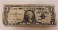 1957 A Silver Certificate One Dollar Bill