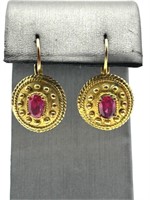 Batya Gold Filled Natural Ruby Earrings