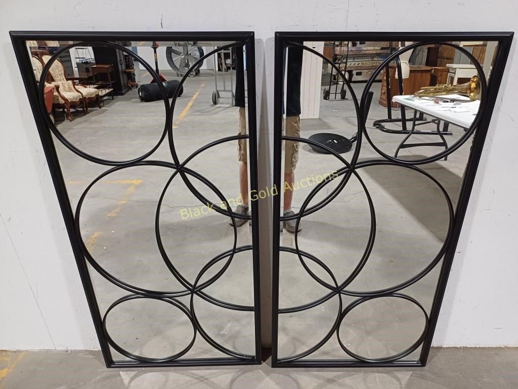 (2) Large Metal Wall Mirrors