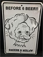 Beer Before/After Metal Sign