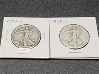 Two Walking Liberty Half Dollars