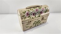 Painted Vintage Metal Lunch Box 10 1/4" x4 1/2" x7