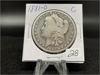 Morgan Silver Dollars:    1881-O