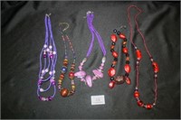 Red/Purple colored necklaces