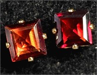 $160  14K Yellow Gold Filled Garnet(0.8ct) Earring