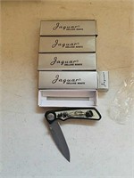 4 new Jaguar folding pocket knives, 3" stainless