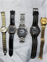 5 Men's Watches, Seiko, Stauer, Geneva ++