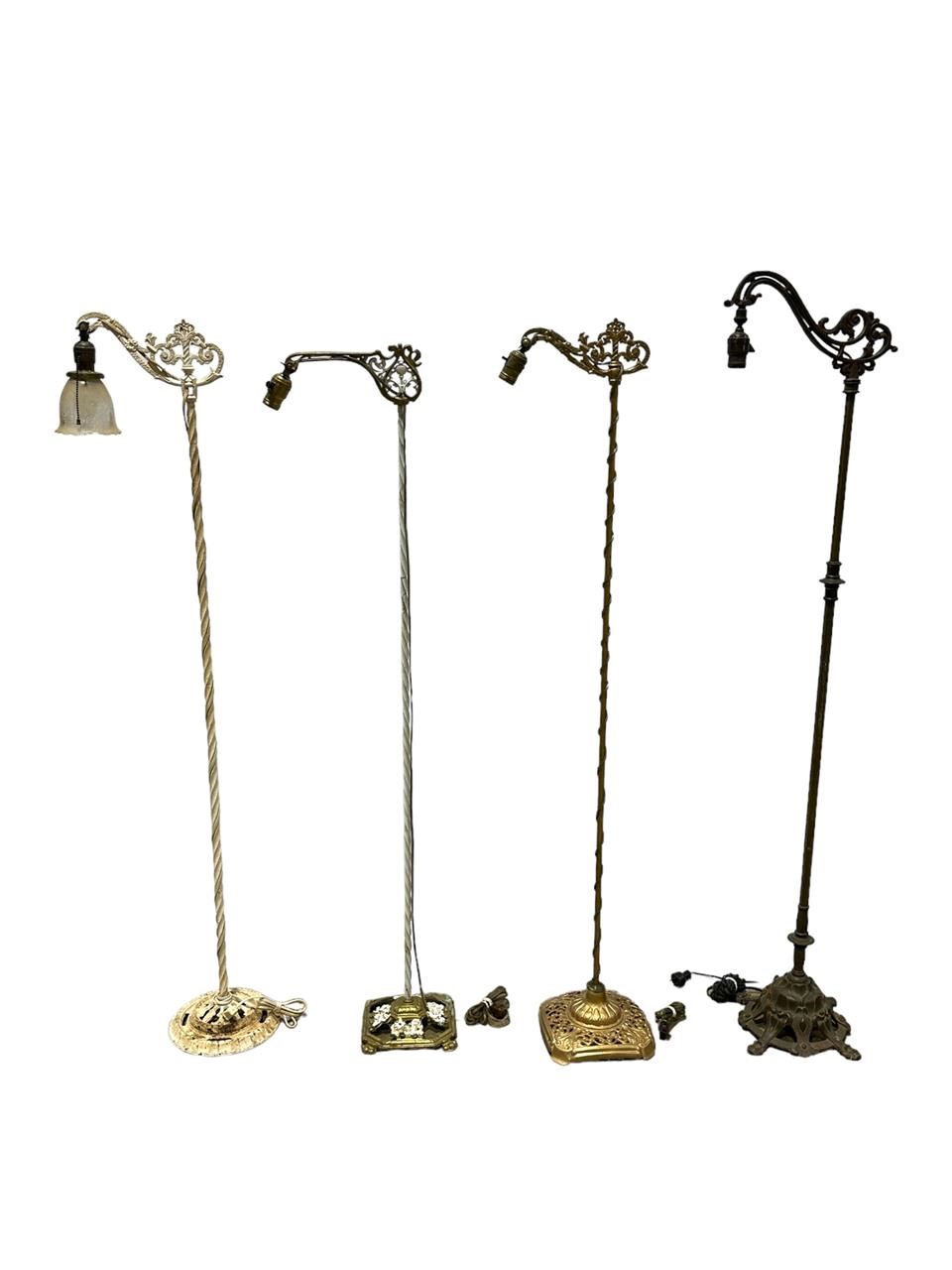 4 Antique Metal Floor Lamps