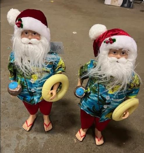 Merry Brite 18in Beach Santas, Set of 2