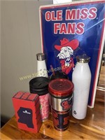 Ole miss items and water bottles