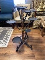 Wood and metal plant stand