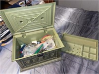 Vintage sewing box and contents