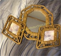 Vintage homco mirror and plaques