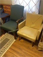 Vintage vinyl chair and arm chair