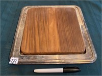 METAL AND WOOD TRAY