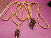 3- Mala Necklace with Wood Buddha 26"