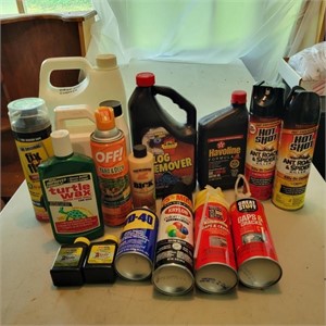 Assorted Household Supplies- Wd-40, Bug Spray,