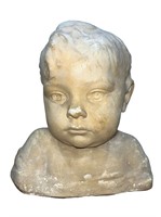 Victorian Plaster Bust of Child Sculpture