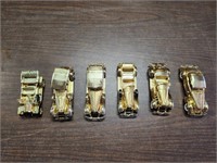 (6) Signature Gold Antique Cars Die Cast