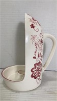 Candle Holder Ceramic White/pink