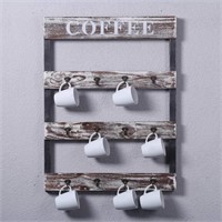 12 Hook Wall-Mounted Vintage Coffee Mug Holder