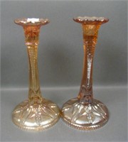 Two Riihimaki Marigold Firefly Candlesticks