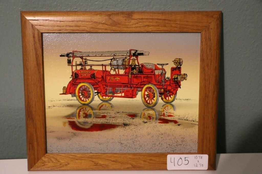 H Hargrove Fire Engine Canvas