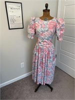 Vtg 1980's Lanz Originals Floral Dress