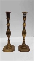 PAIR OF BRASS CANDLESTICKS