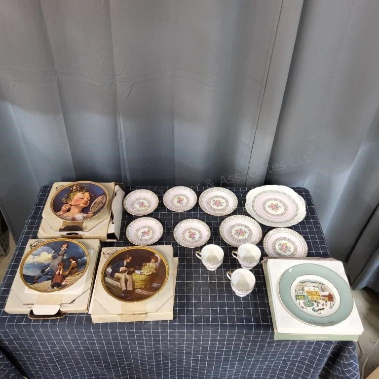 J3 15Pc China Norman rockwell Plates Avon Cavourwa