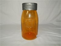 1976 Ball Buffalo Amber Fruit Jar