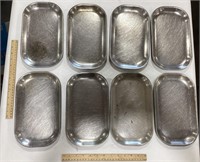 8 Silver look Trays