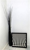 Ribbed Black Glass Vase